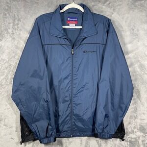 Champion Mens Blue Black Athletic Jacket Full Zip‎ Lightweight Size XL